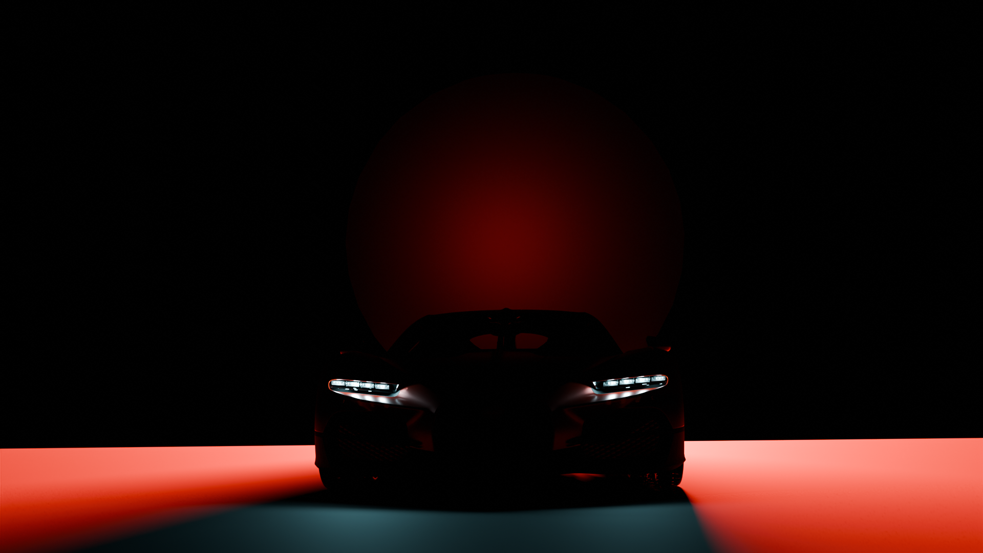 Bugatti Tourbillon rouge et noir vue latérale